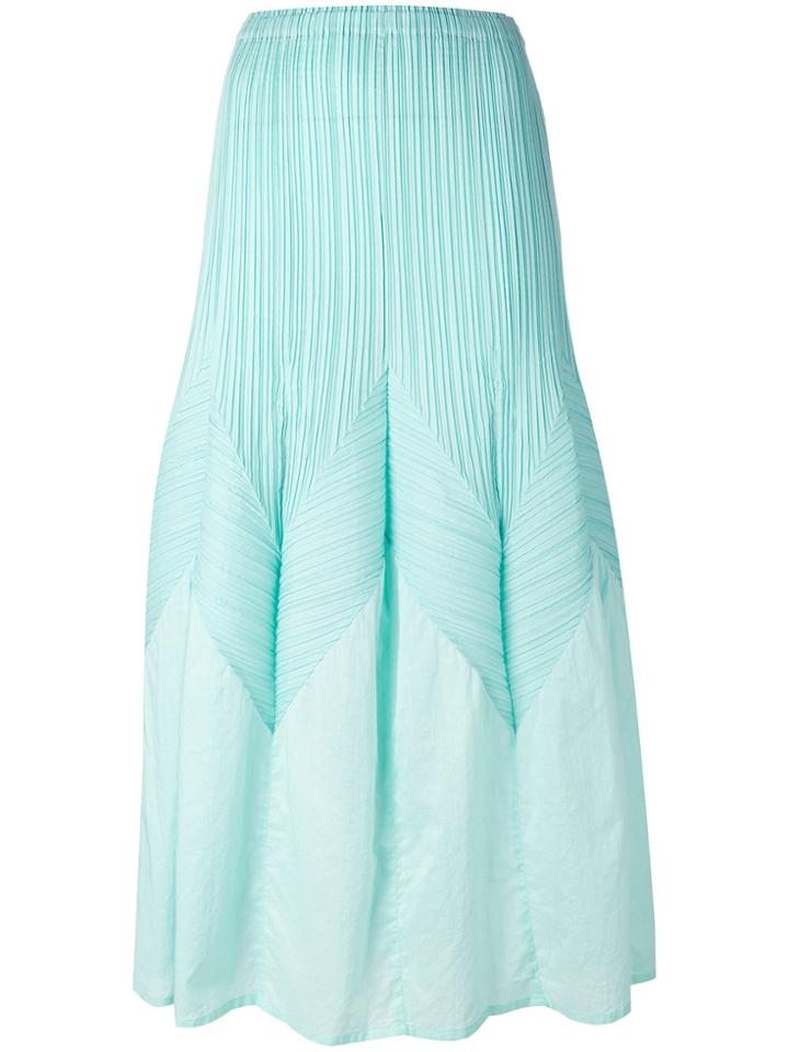 Issey Miyake Vintage Long A-line Pleated Skirt - Green