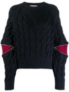 Alexander Mcqueen Contrasting Panels Jumper - Blue