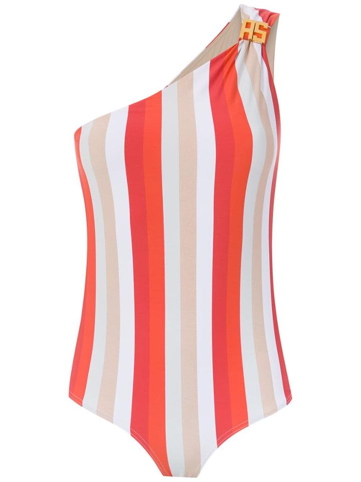 Amir Slama One Shoulder Swimsuit - Red