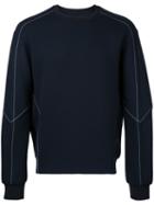 Wooyoungmi Contrast Sweatshirt, Men's, Size: 48, Blue, Polyester/polyurethane/rayon