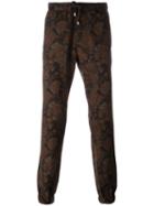 Etro Printed Slim-fit Trousers, Men's, Size: 48, Brown, Wool/polyamide/spandex/elastane