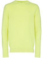 The Elder Statesman Yellow Cashmere Crew Neck Sweater