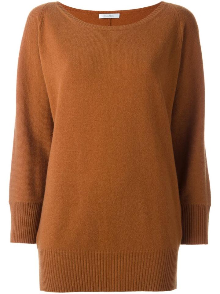 Max Mara Cashmere Bat-wing Sleeve Jumper, Women's, Size: Medium, Brown, Cashmere