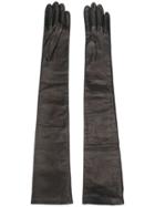 Rochas Long Fitted Gloves - Black