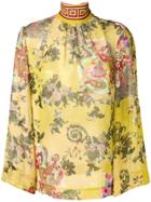 Versace Collection High Neck Blouse - Yellow
