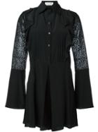 See By Chloé Embroidered Sheer Sleeve Playsuit