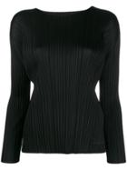 Pleats Please Issey Miyake Long Sleeved Fitted Top - Black