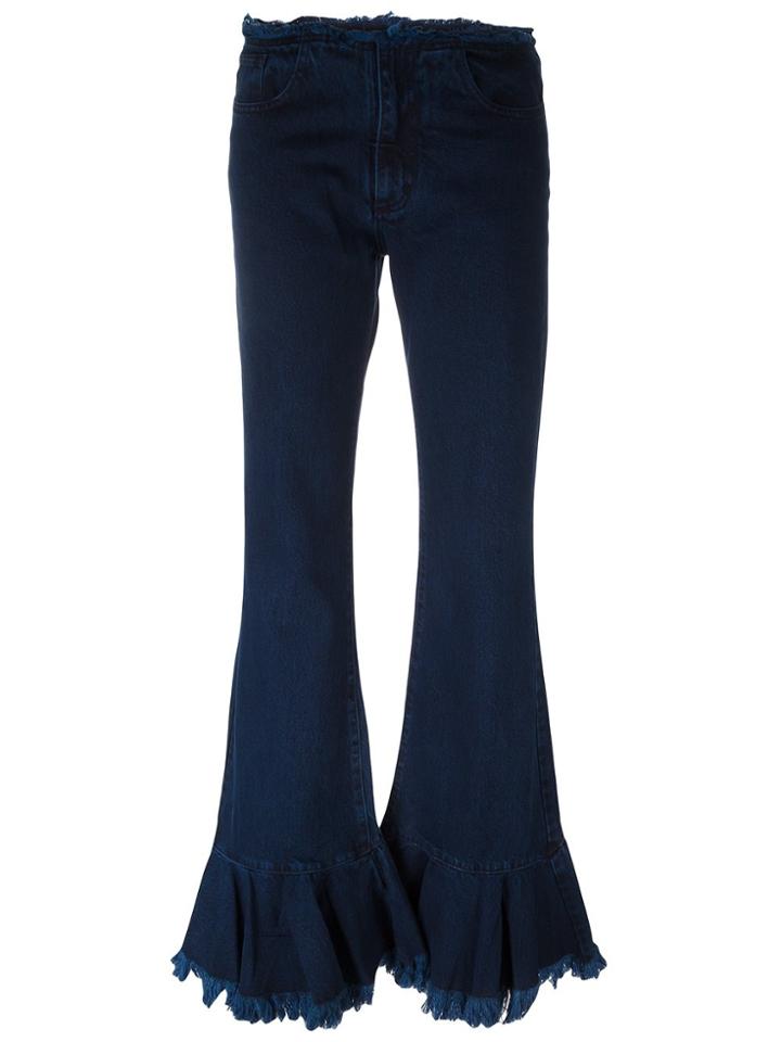 Marques'almeida Flared Pleated Jeans - Blue