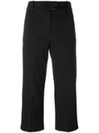 Dondup Ivy Cropped Trousers, Women's, Size: 40, Black, Cotton/spandex/elastane