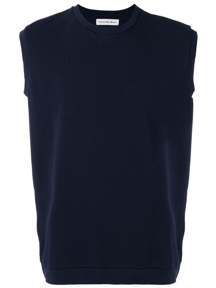 Universal Works - Crew Tank - Men - Cotton - L, Blue, Cotton