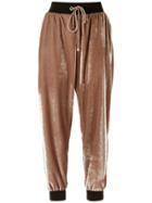 Olympiah Velvet Jogging Trousers - Nude & Neutrals