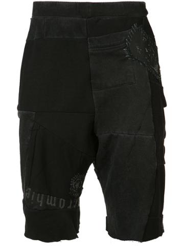 Black Fist Patchwork Sweatshorts