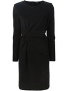 Lanvin Draped Dress, Women's, Size: 36, Black, Polyamide/spandex/elastane/wool