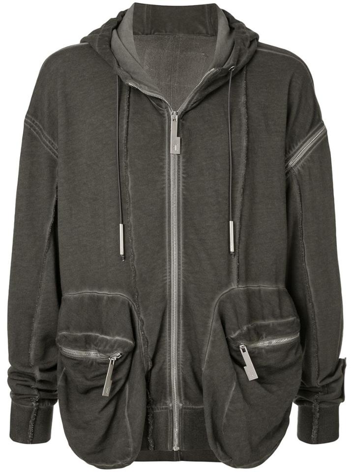 A-cold-wall* Constructed Front Zip Hoodie - Grey