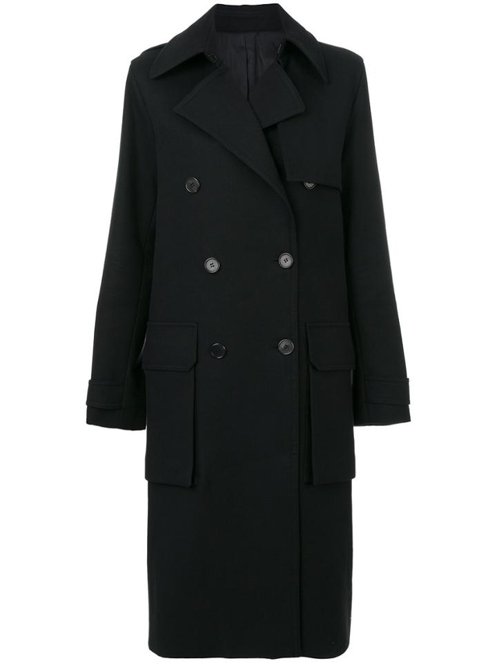 Juun.j Double Breasted Coat - Black