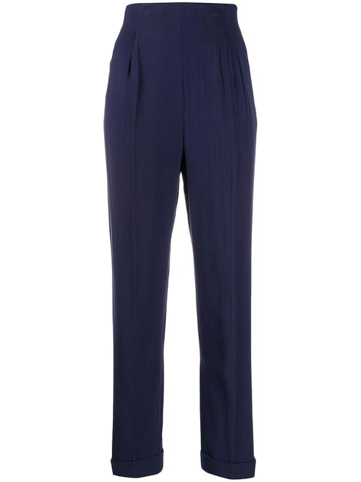 Romeo Gigli Pre-owned 1990's Micro Pleated Tailored Trousers - Purple