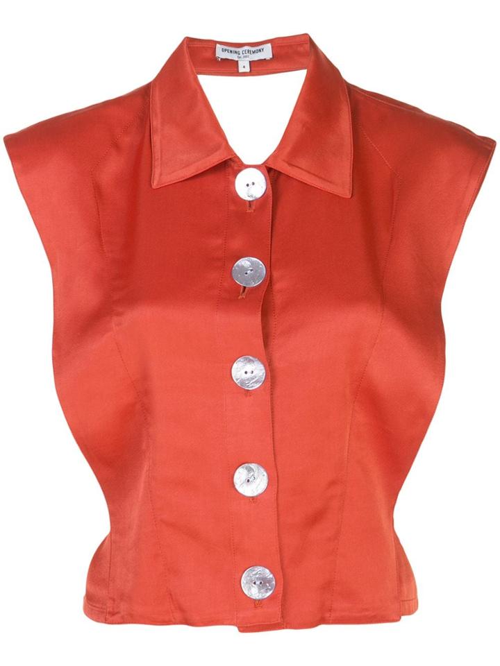Opening Ceremony Button Front Tank Top - Orange