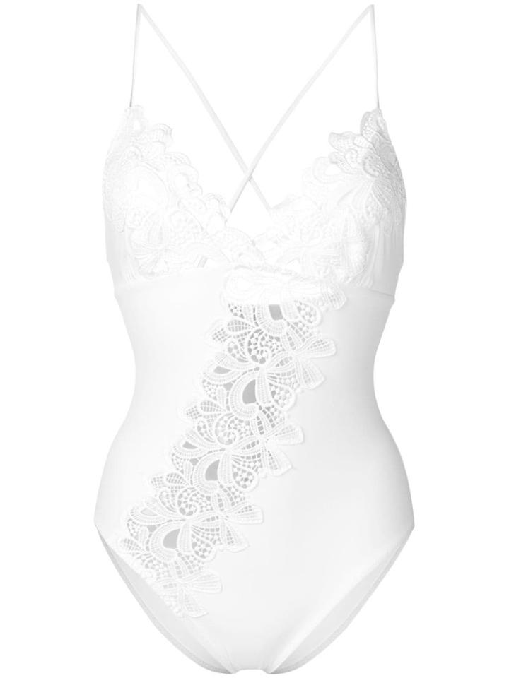 Ermanno Scervino Floral Embroidered Swimsuit - White