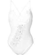 Ermanno Scervino Floral Embroidered Swimsuit - White