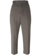 Rick Owens Cropped Trousers, Women's, Size: 42, Nude/neutrals, Polyester/spandex/elastane/virgin Wool