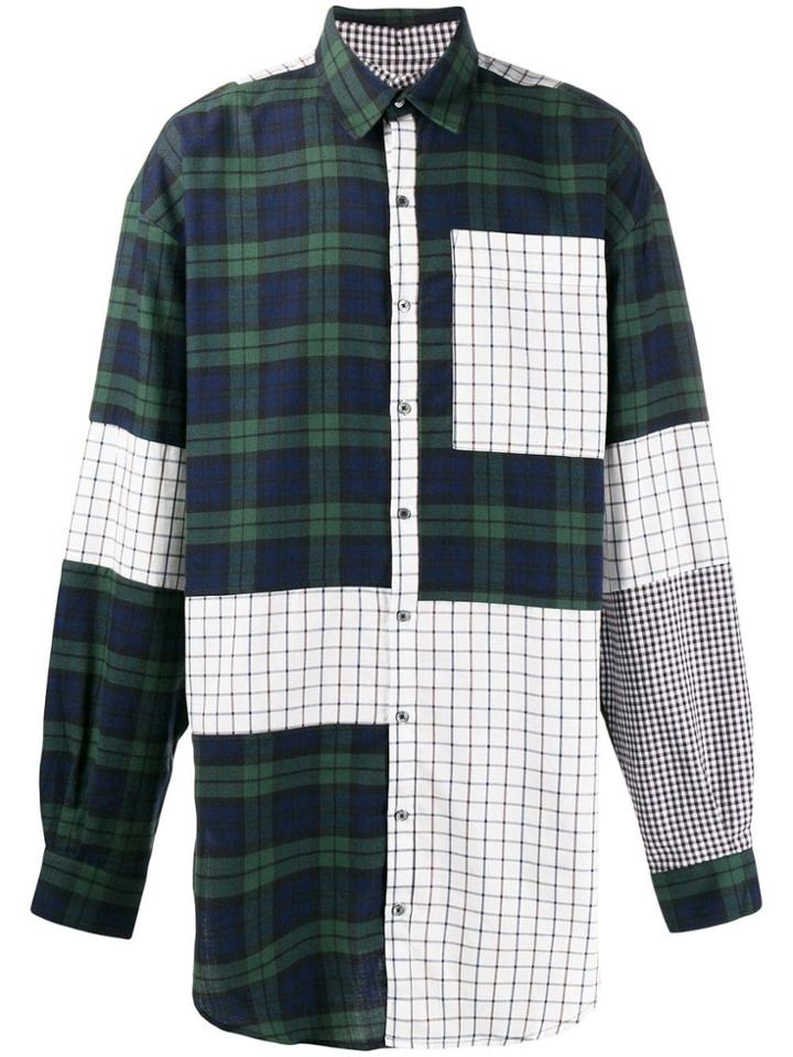 Faith Connexion Oversized Patchwork Shirt - Green