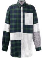 Faith Connexion Oversized Patchwork Shirt - Green