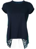 Sacai Open Back Lace T-shirt, Women's, Size: 4, Blue, Cotton