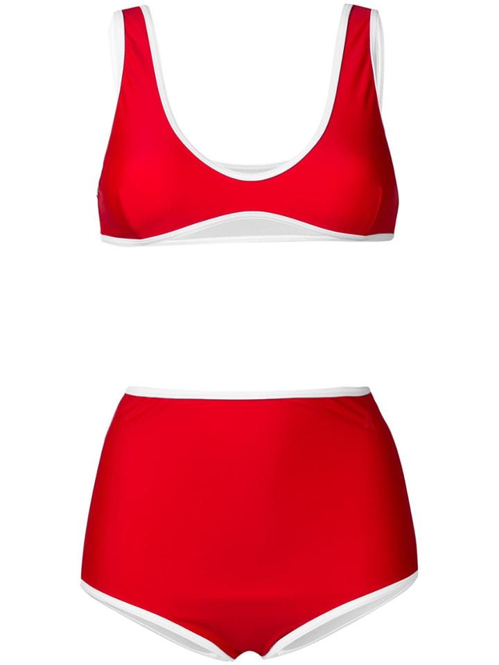 Perfect Moment High Waist Bikini Set - Red