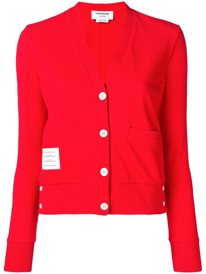 Thom Browne Vertical Stripes Cardigan - Red