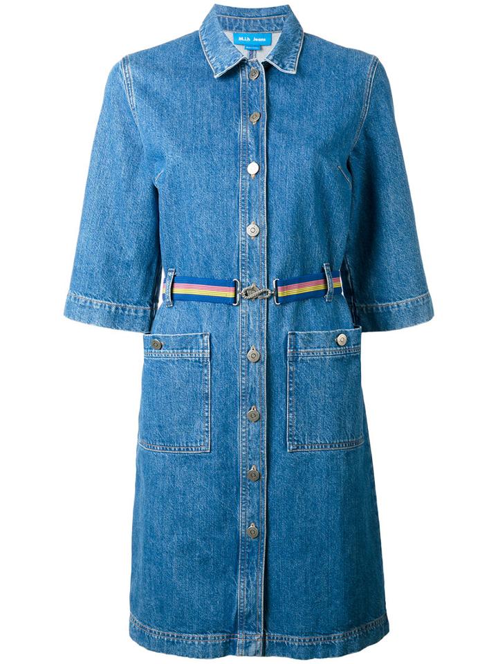 Mih Jeans Denim Shirt Dress, Women's, Size: Small, Blue, Cotton