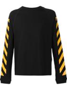 Moncler X Off-white Signature Stripe Sweatshirt, Men's, Size: Medium, Black, Cotton