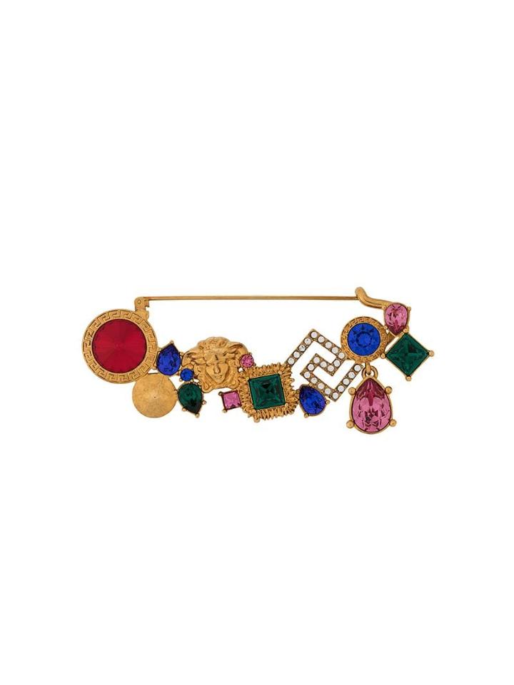 Versace Medusa Head Brooch - Gold