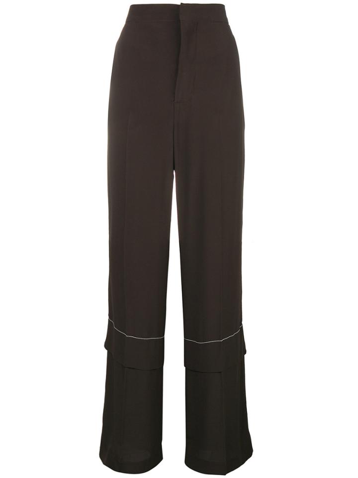 Marni Flared Long Trousers - Brown