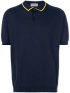 John Smedley Contrast-collar Polo Top - Blue