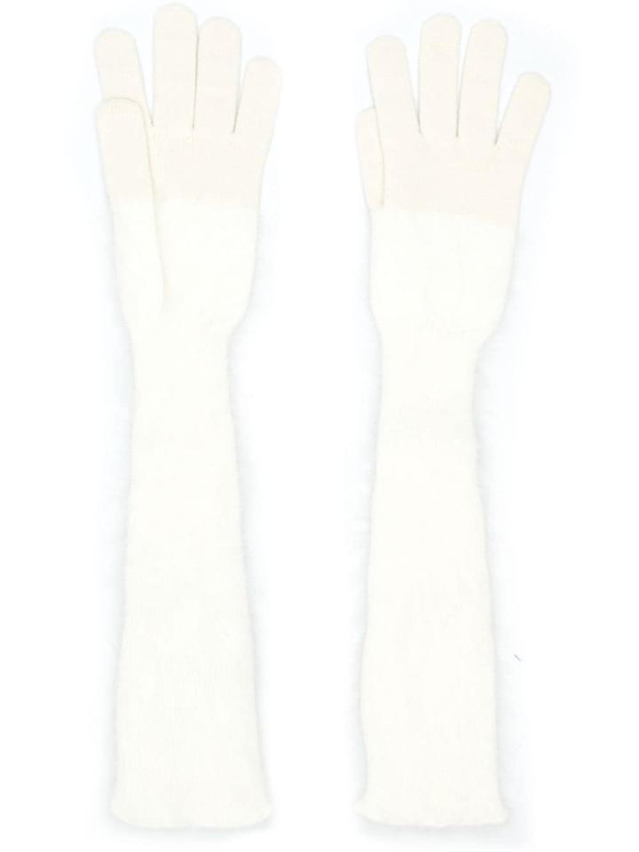 Cruciani Contrast Fingers Gloves - White