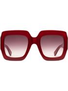 Gucci Eyewear Square-frame Sunglasses - Red