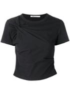 T By Alexander Wang Twist Cropped T-shirt - Black