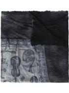 Avant Toi - Musical Instruments Print Scarf - Women - Silk/cashmere - One Size, Grey, Silk/cashmere