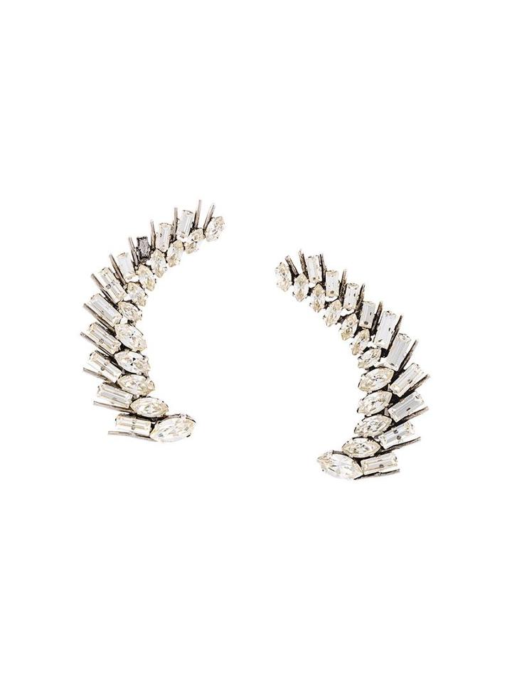 Saint Laurent Cocktail Laurel Earrings, Women's, Metallic