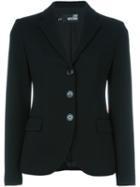 Love Moschino Fitted Blazer, Women's, Size: 44, Black, Viscose/polyamide/acetate/spandex/elastane