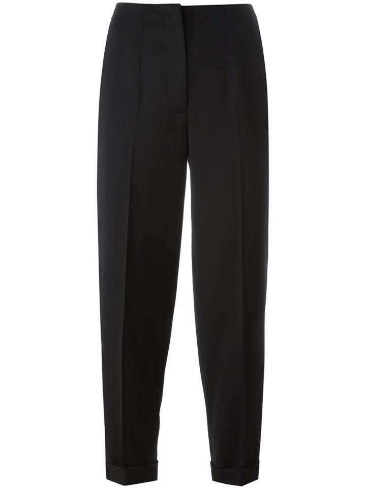 Alexander Mcqueen Cropped Trousers, Women's, Size: 44, Black, Cupro/virgin Wool