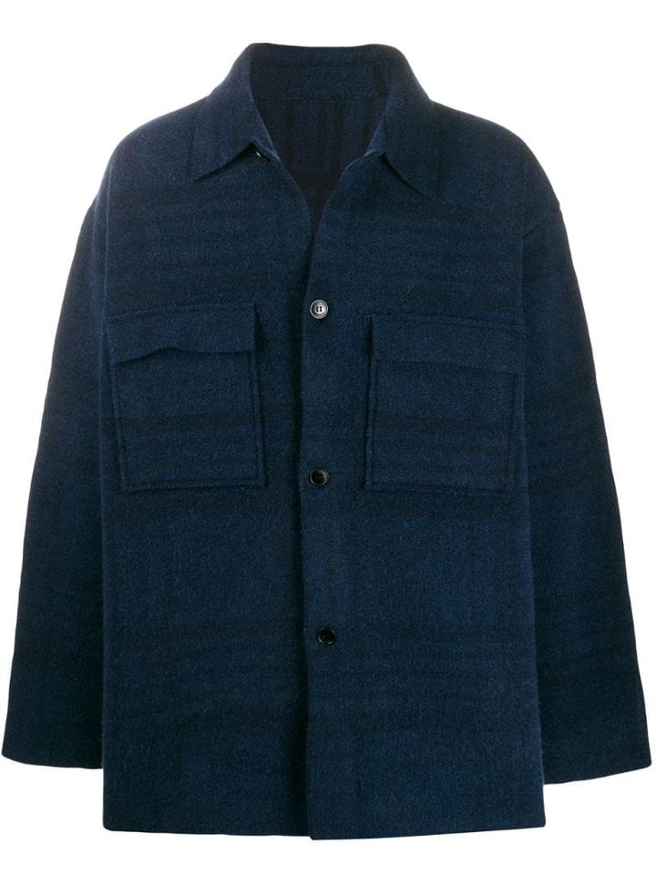 Jacquemus Checked Shirt Jacket - Blue