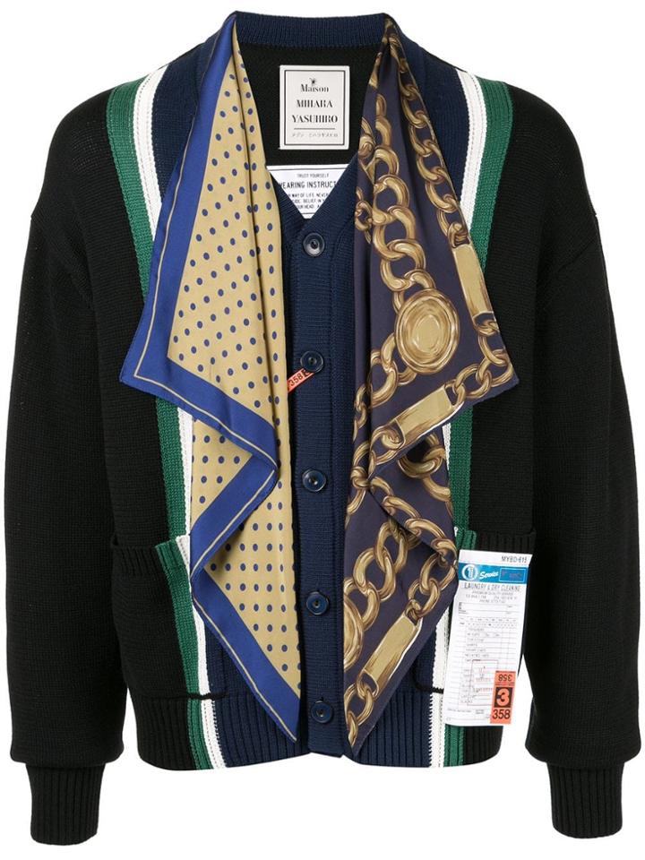 Maison Mihara Yasuhiro Scarf-detail Cardigan - Black