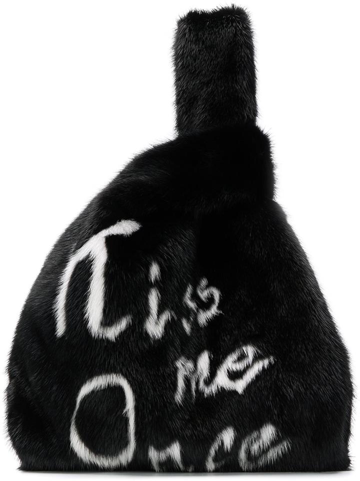 Simonetta Ravizza Furrissima Kiss Tote Bag - Black