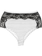 Fleur Du Mal - Lace Detail High Waist Bikini Bottoms - Women - Polyamide/spandex/elastane/rayon - Xs, White, Polyamide/spandex/elastane/rayon