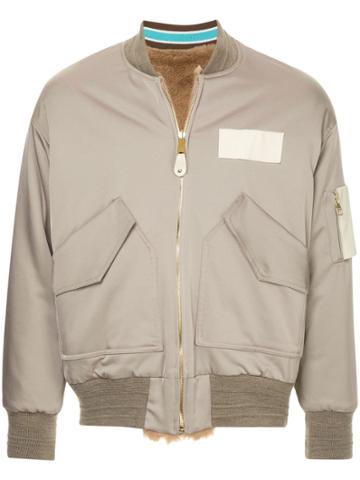 A(lefrude)e Shearling Bomber Jacket - Neutrals