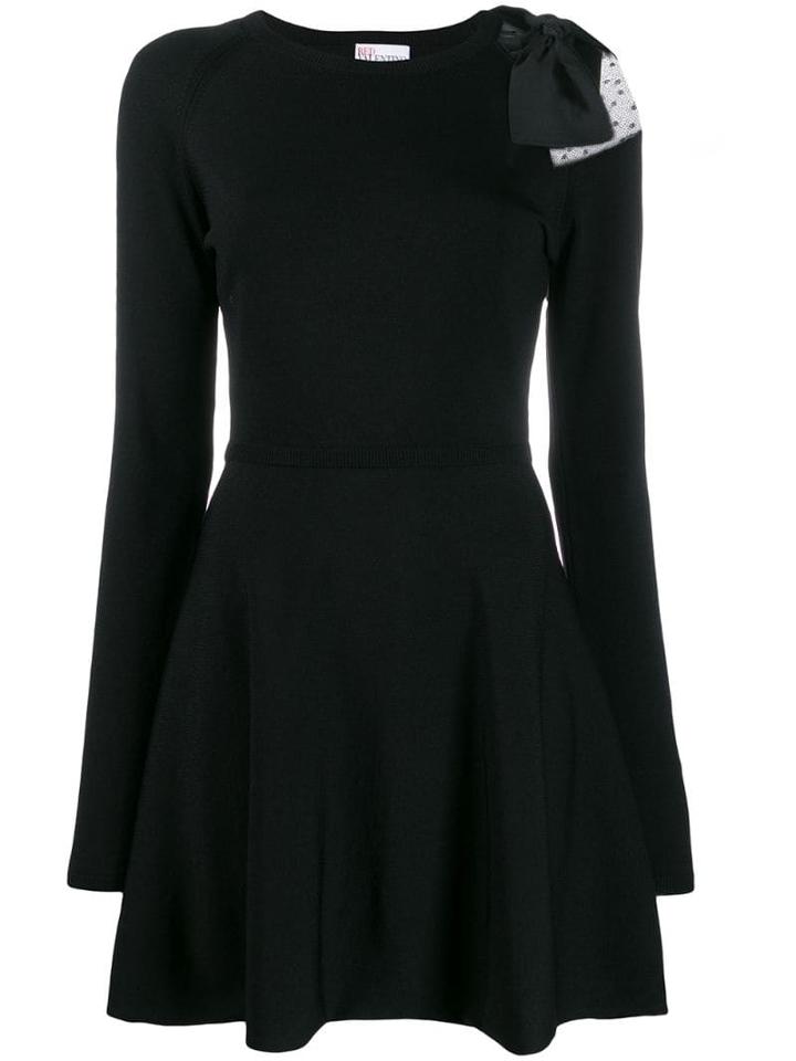 Red Valentino Point D'esprit Panel Dress - Black