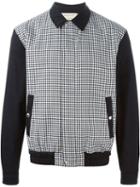 Maison Kitsuné Checked Bomber Jacket, Men's, Size: L, White, Cotton