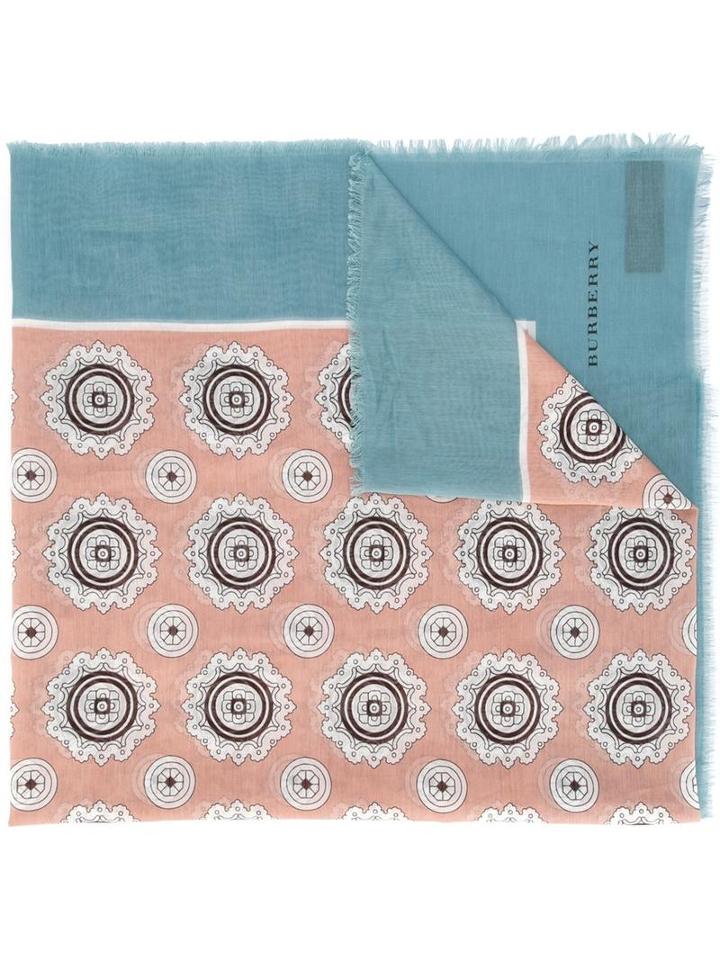 Burberry Floral Print Scarf, Women's, Cotton/silk