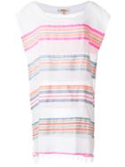 Lemlem Stripes Detail Mini Dress, Women's, Size: Medium, White, Cotton/acrylic